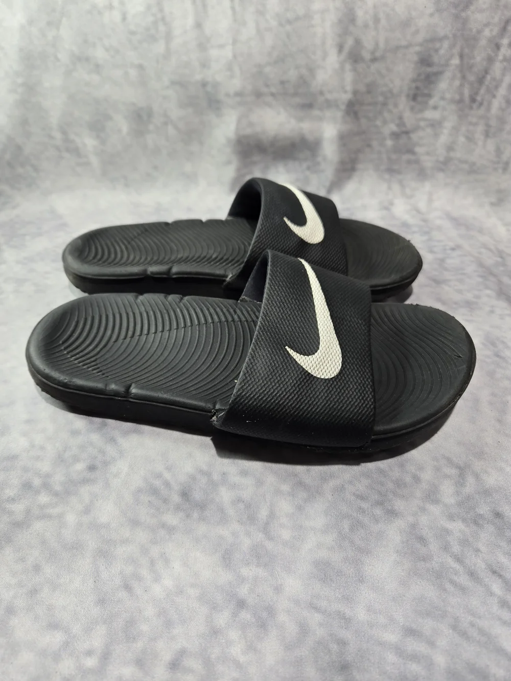 Nike Black Slide Sandals with White Swoosh